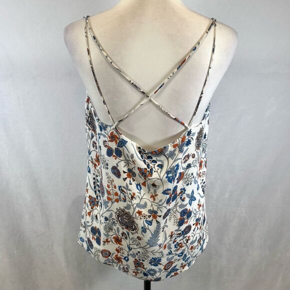 H&M white chiffon strappy floral cami shell top size 8 NWOT - Picture 3 of 6